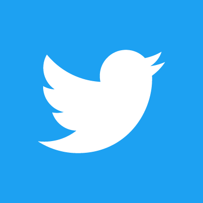 Twitter logo white on blue